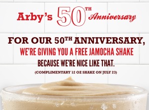 arby's free shake