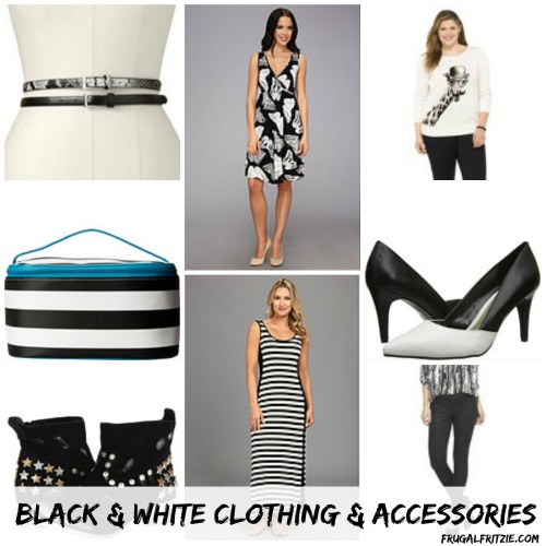 black and white clothing