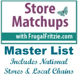 Store Coupon Matchups Master List