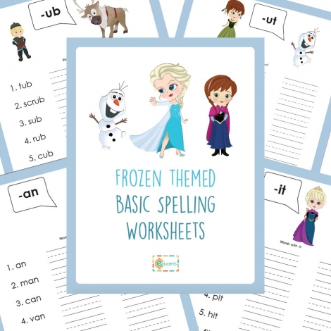 Free Disney Frozen Spelling Worksheets