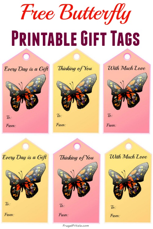Free Printable Butterfly Gift Tags