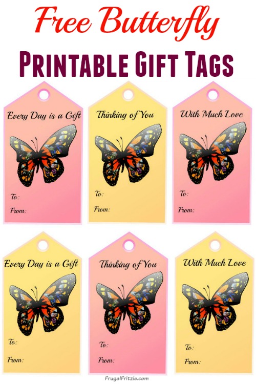 Butterfly Free Printable Gift Tags set Of 6 Butterfly Free Printable Gift Tags set Of 6