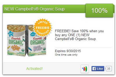 FREE Campbells Organic Soup 