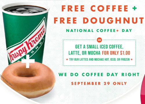 FREE Krispy Kreme Donut and Coffee