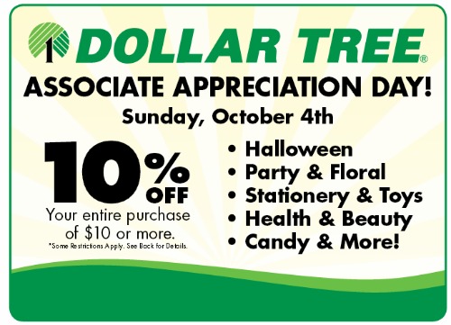 Dollar Tree Store Coupon 10 Off Entire Purchase 