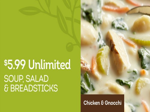 Unlimited Soup Salad and Breadsticks 