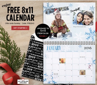 Free Custom 8x11 Wall Calendar