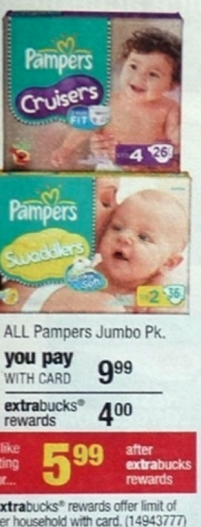 $2/1 Pampers Diapers Coupon = $3.99 at CVS starts 12/1 (Print Now)
